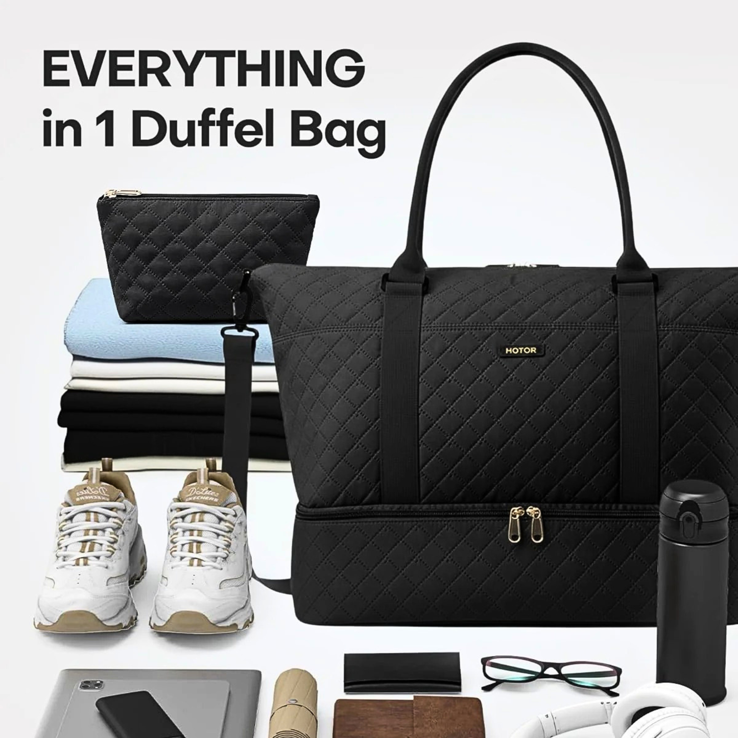 HOTOR Water-Resistant Travel Duffel Bag