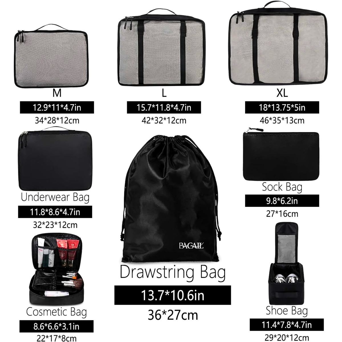 Premium Travel Packing Cubes | Luggage Organizer Set