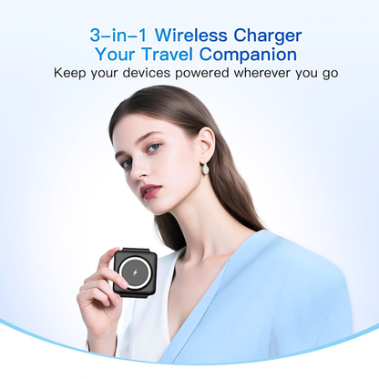 Foldable 3-in-1 Magnetic Wireless Charging Station | Apple Travel Dock