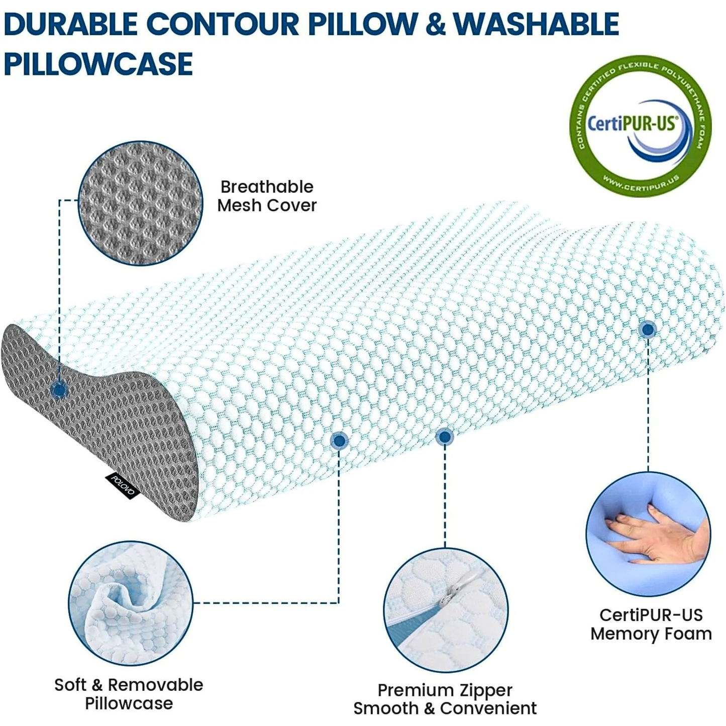 Dual Height Memory Foam Neck Pillow
