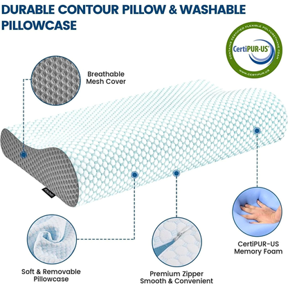 Dual Height Memory Foam Neck Pillow