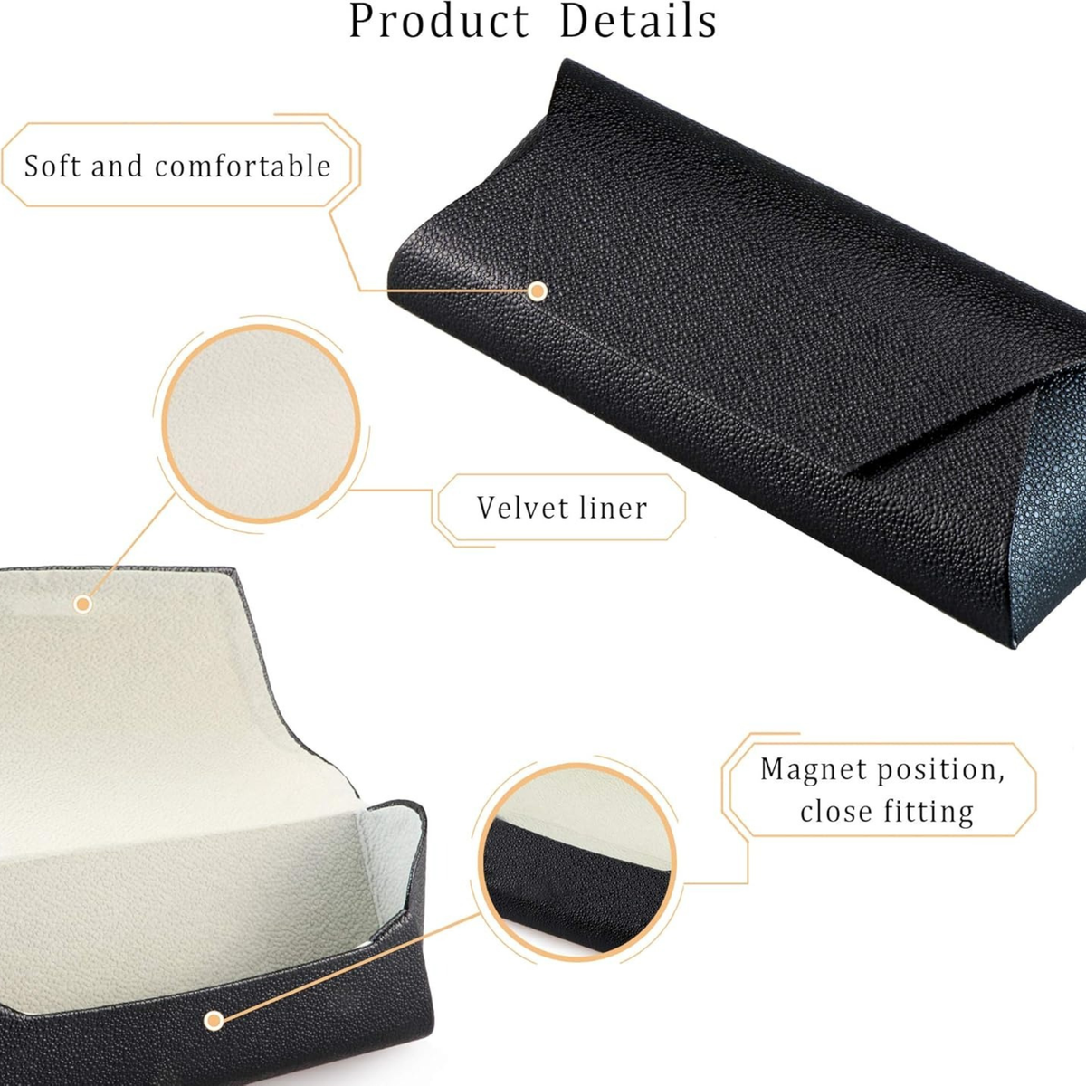 LifeArt PU Leather Hard Shell Eyeglass Case