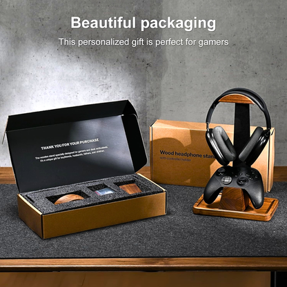UPERGO Walnut Headset and Controller Stand