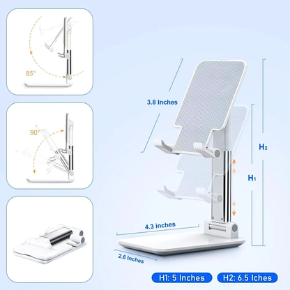 Foldable Cell Phone Stand With Weighted Base