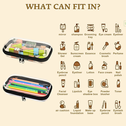 YQBRAO Clear Hard Shell Zipper Case