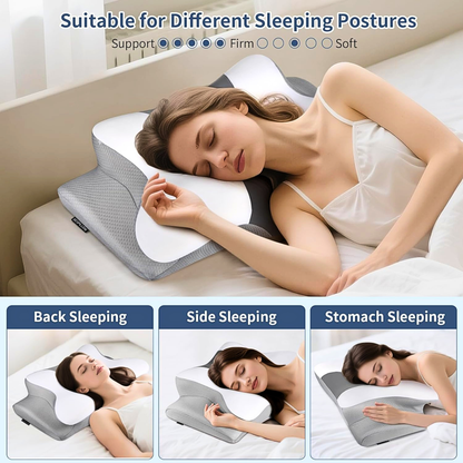 Contour Memory Foam Butterfly Pillow With Dual Heights