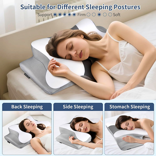 Contour Memory Foam Butterfly Pillow With Dual Heights