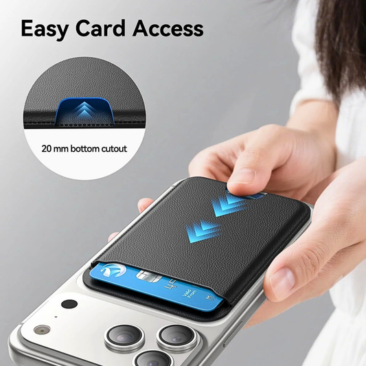 Slim Magnetic Leather Phone Wallet