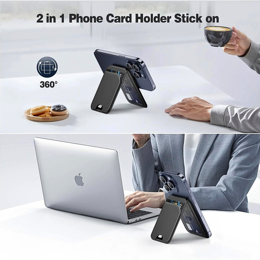 Magnetic Phone Wallet Stand