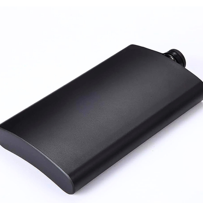 Matte Black Stainless Steel Pocket Flask 12 Ounces