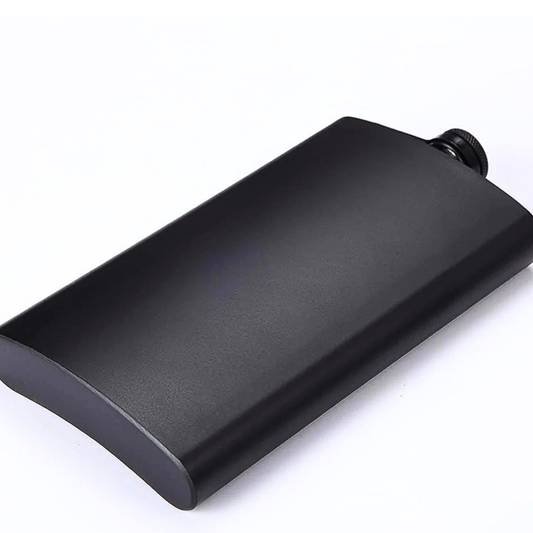 Matte Black Stainless Steel Pocket Flask 12 Ounces