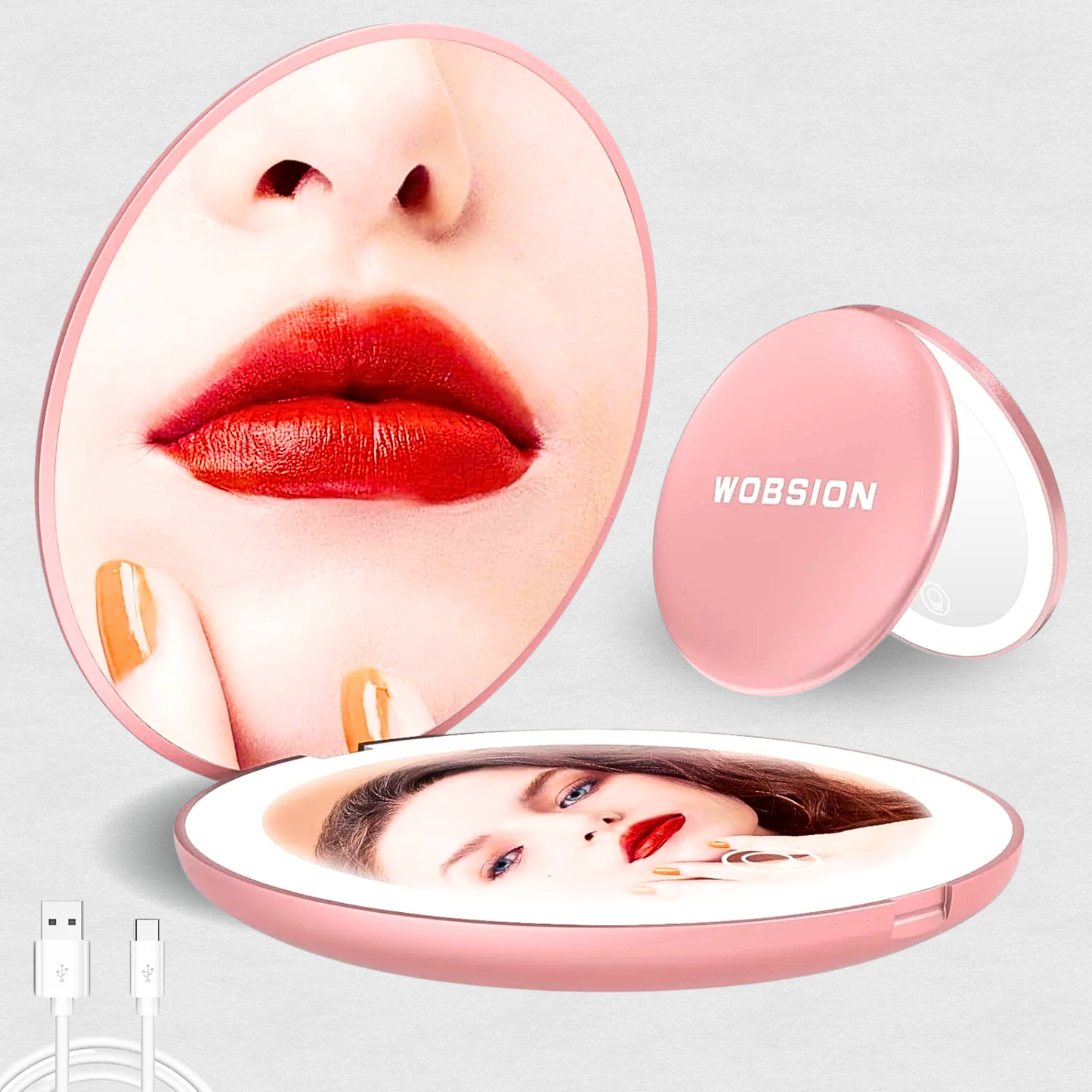 LUMINA Magnetic-Logic Travel 10X Micro-Clarity LED Makeup Mirror