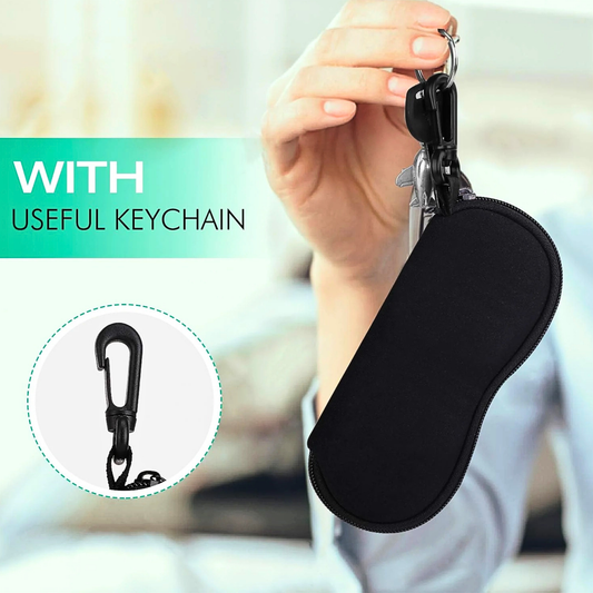 Lightweight Neoprene Sunglasses Case with Carabiner Clip