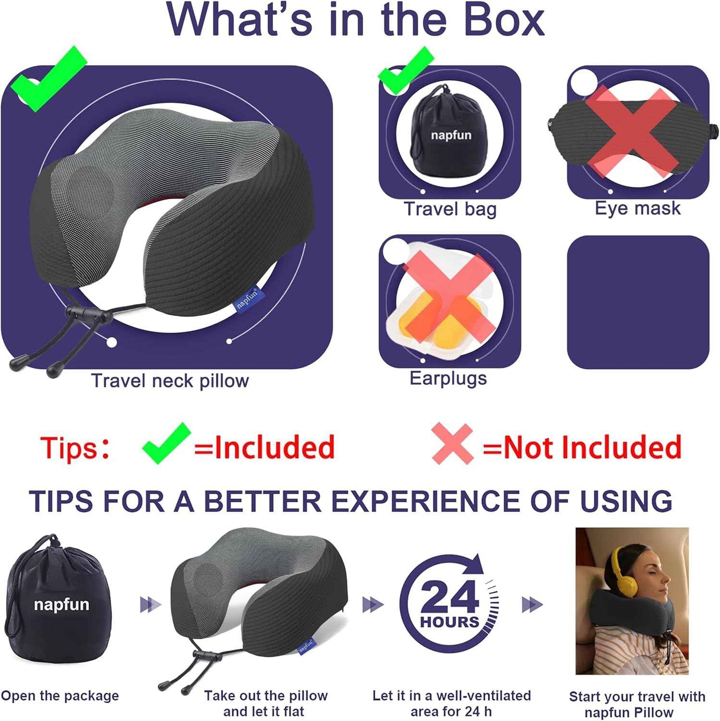 Ergonomic Memory Foam Flight Pillow with Integrated Support