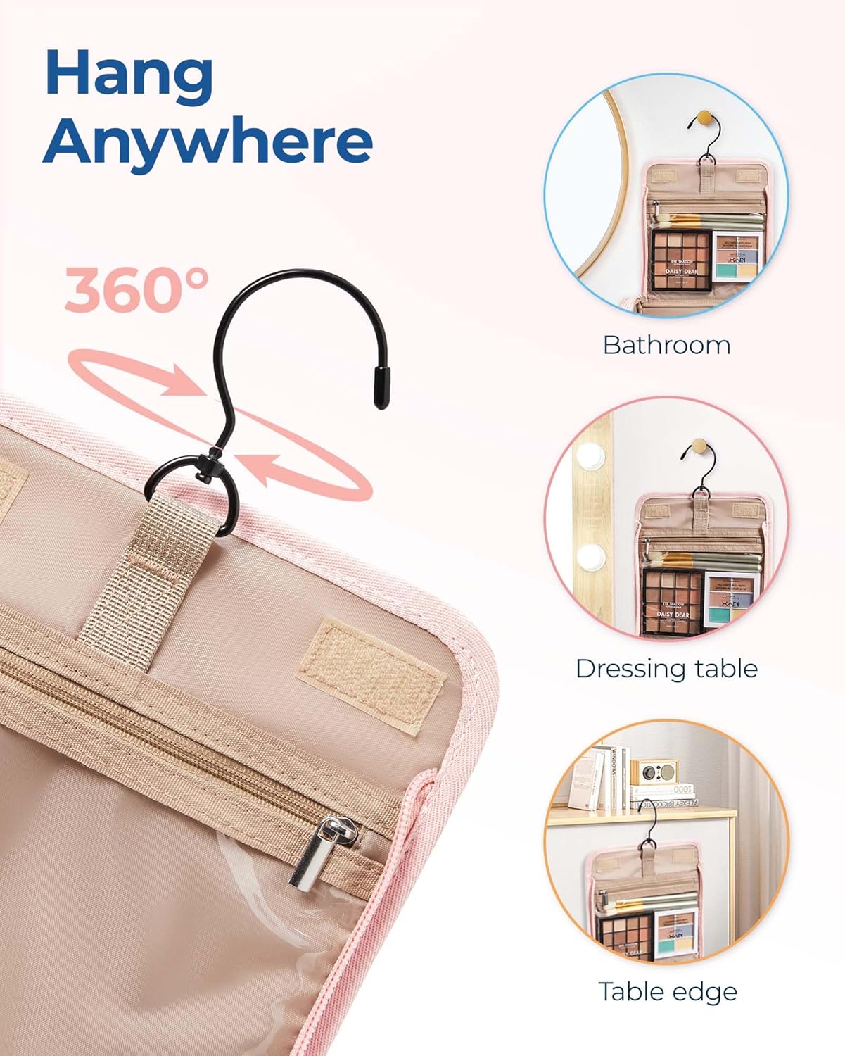 BAGSMART Hanging Travel Makeup Organizer