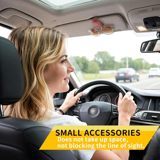 Magnetic Leather Car Visor Sunglass Holder 2 Pack