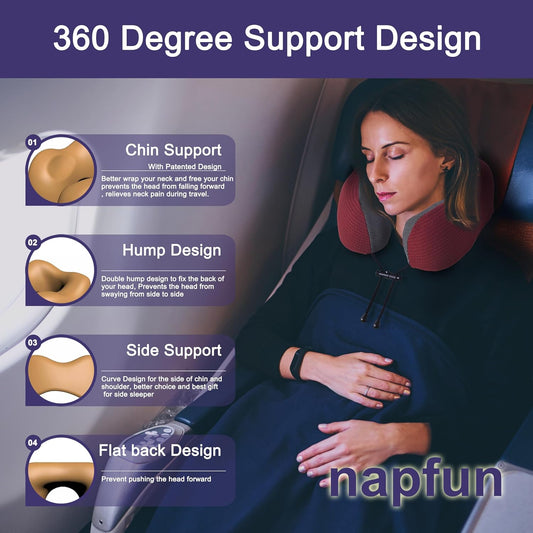 Contoured Memory Foam Travel Neck Pillow