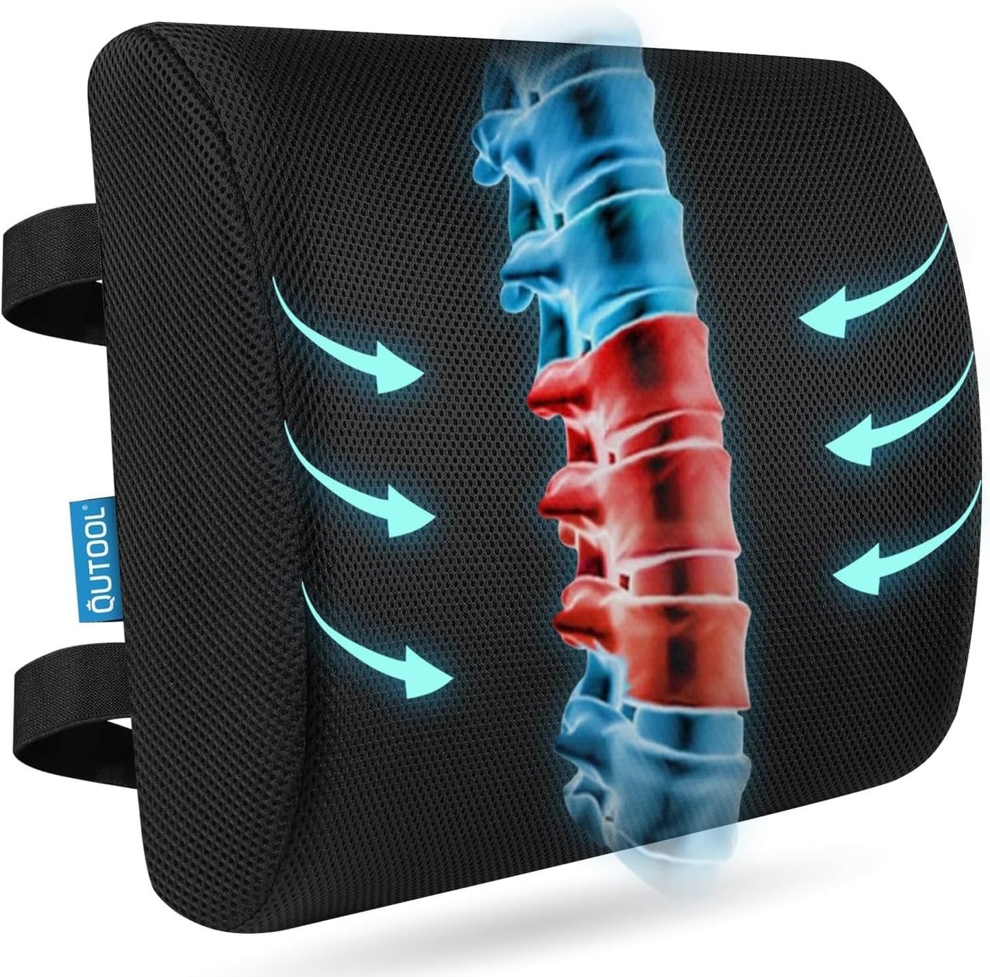 Lumbar Support Pillow for Office Chair, Office Home Essentials,Gifts for Mom,Dad, Back Support Pillow for Car, Chair Cushions,Back Pain Relief Improve Posture,Mesh Cover Double Adjustable Straps