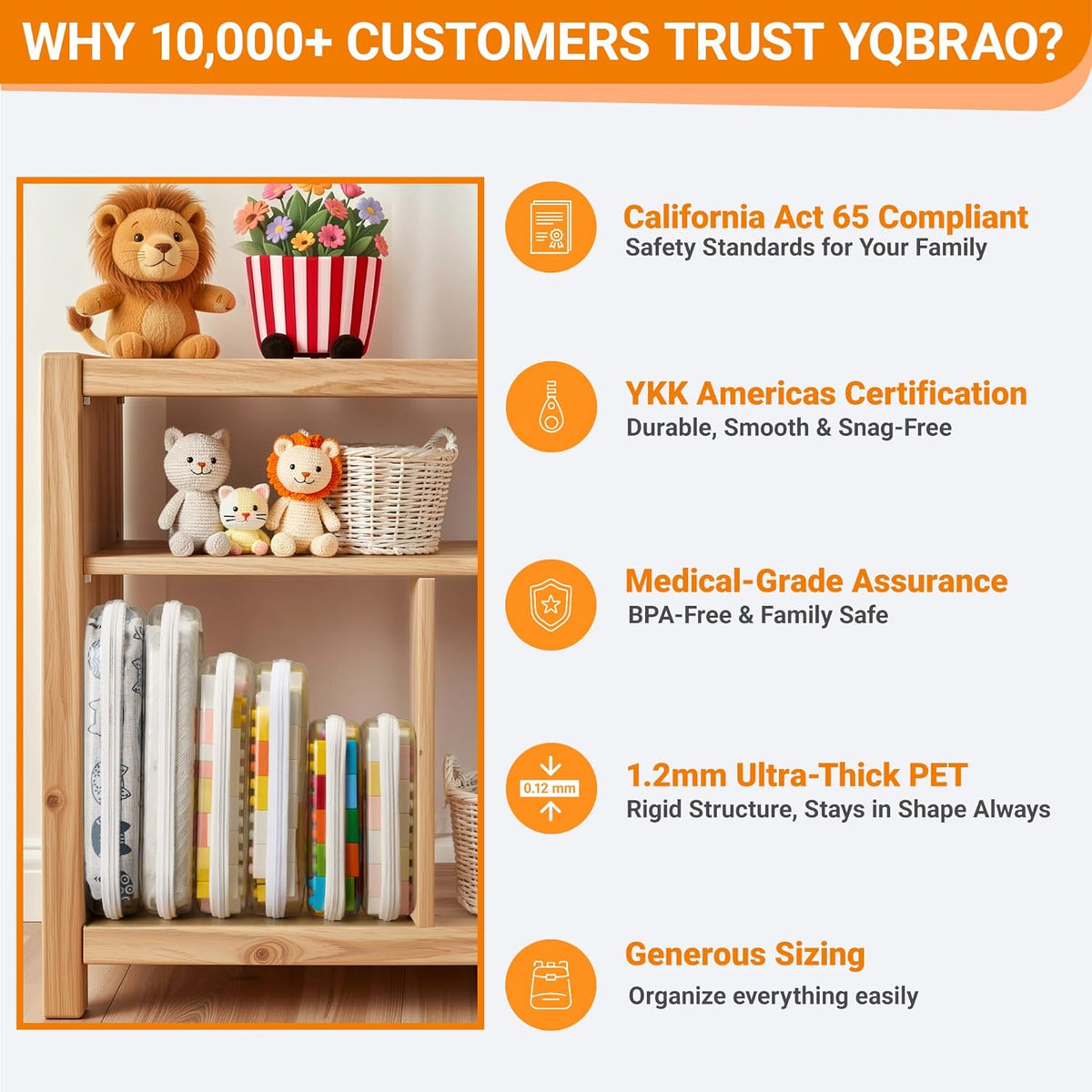 YQBRAO Clear Hard Shell Zipper Case