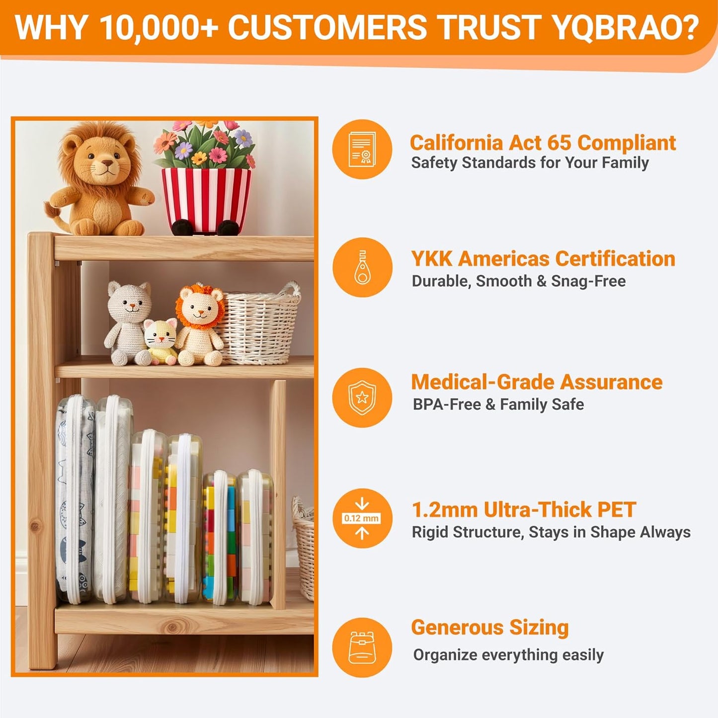 YQBRAO Clear Hard Shell Zipper Case