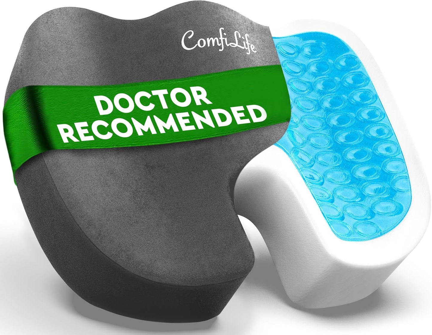 Premium Gel & Memory Foam Seat Cushion – Doctor Recommended Office Chair Cushion, Car Seat Cushion – Chair Cushions for Back & Sciatica Pain Relief – Seat Cushions for Office & Desk (Black)