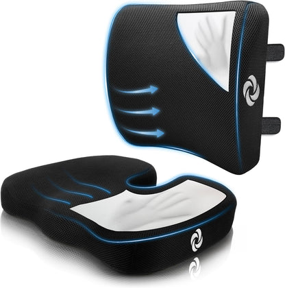 Memory Foam Lumbar Support Pillow for Office Chair, Gaming Chair, or Automotive Use, Ergonomic Back Cushion, Home Office Essentials for Sitting Comfort and Posture Relief Back Support