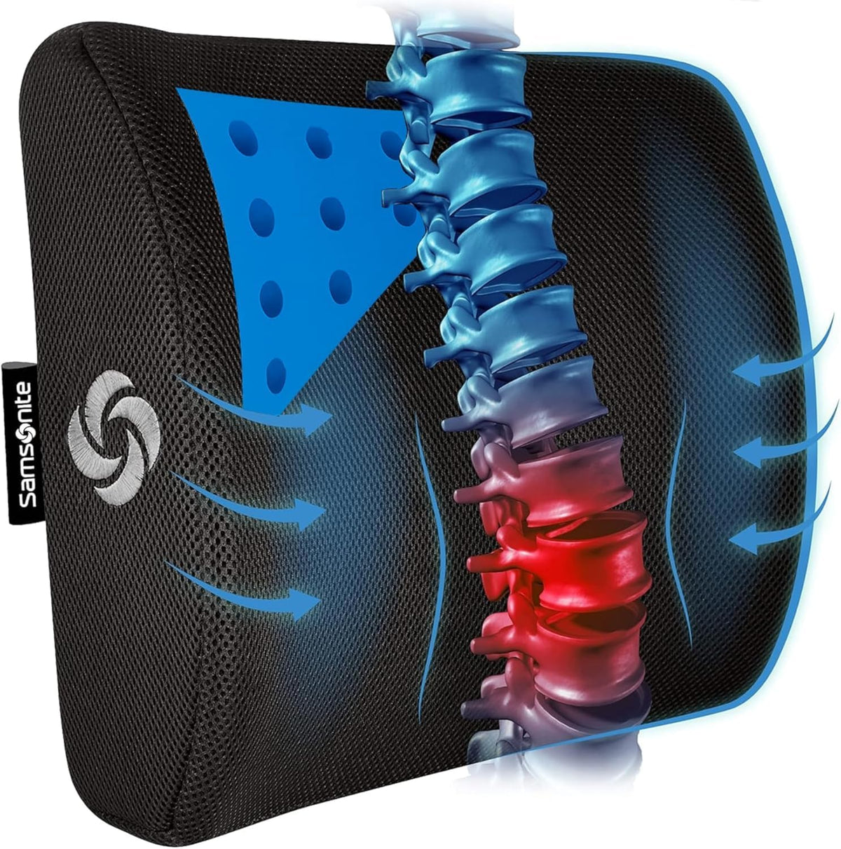 Memory Foam Lumbar Support Pillow for Office Chair, Gaming Chair, or Automotive Use, Ergonomic Back Cushion, Home Office Essentials for Sitting Comfort and Posture Relief Back Support