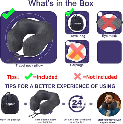 Contoured Memory Foam Travel Neck Pillow