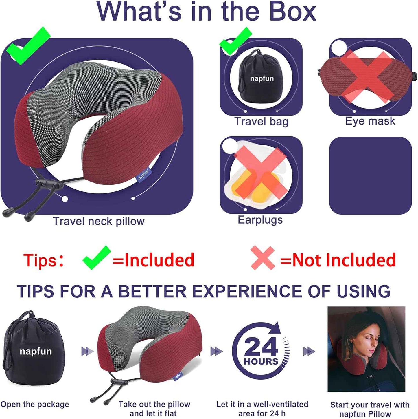 Ergonomic Memory Foam Flight Pillow with Integrated Support