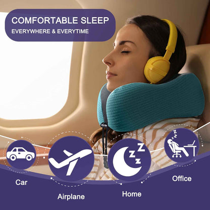 Ergonomic Memory Foam Flight Pillow with Integrated Support