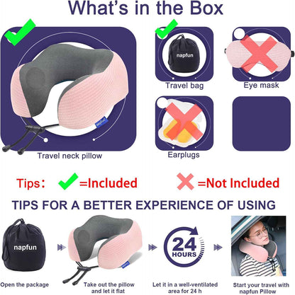 Ergonomic Memory Foam Flight Pillow with Integrated Support