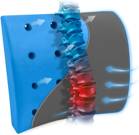 Memory Foam Lumbar Support Pillow for Office Chair, Gaming Chair, or Automotive Use, Ergonomic Back Cushion, Home Office Essentials for Sitting Comfort and Posture Relief Back Support