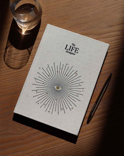 Life Designer Journal – Guided Life Planner for Goal Setting & Self Reflection – Undated 10 Year Vision Book for Personal Growth & Mindfulness – Natural Cotton Hardcover