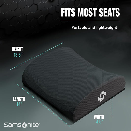 Memory Foam Lumbar Support Pillow for Office Chair, Gaming Chair, or Automotive Use, Ergonomic Back Cushion, Home Office Essentials for Sitting Comfort and Posture Relief Back Support