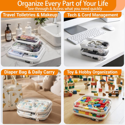 YQBRAO Clear Hard Shell Zipper Case