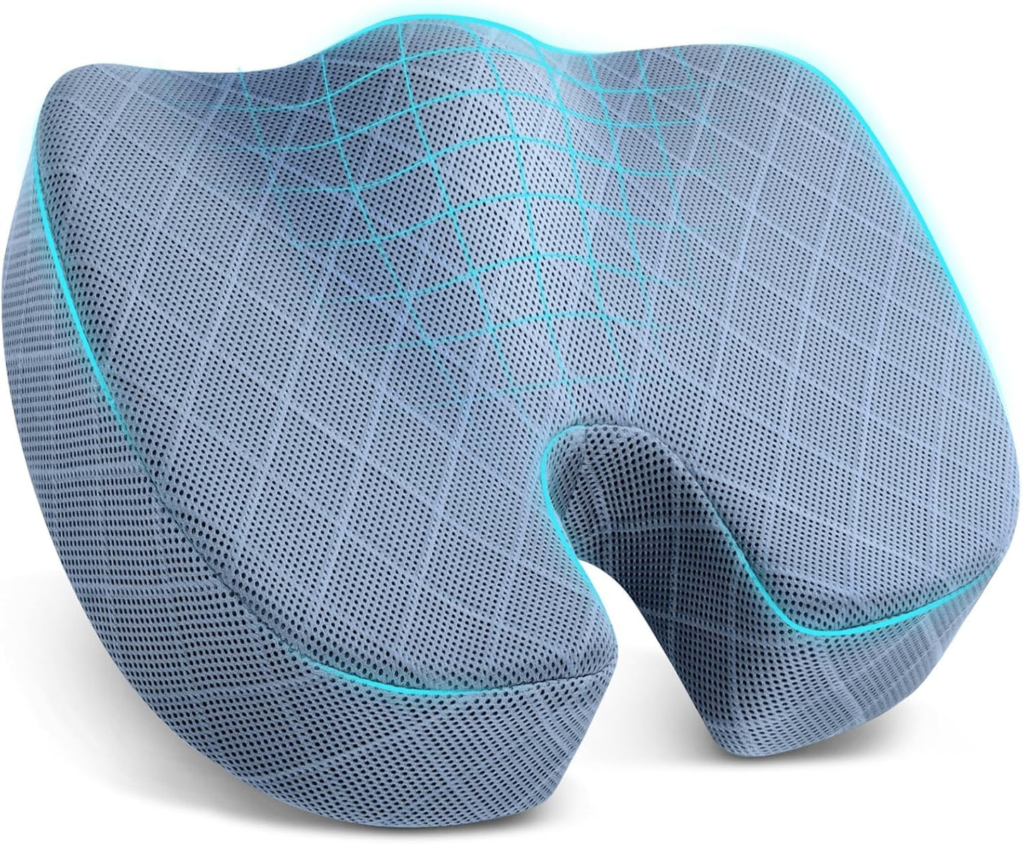Office/ Car Seat Cushion, Non-Slip Sciatica & Back Coccyx Tailbone Pain Relief Chair Pad, Memory Foam Butt Pillow for Computer Desk, Wheelchair, Driving (Black)