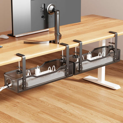 Under Desk Cable Management Tray | Drill-Free Wire Organizer