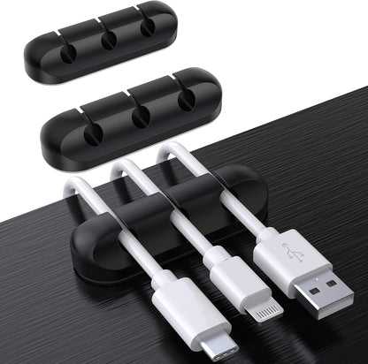Cable Holder Clips, 3-Pack Cable Management Cord Organizer Clips Silicone Self Adhesive for Desktop USB Charging Cable Nightstand Power Cord Mouse Cable Wire PC Office Home