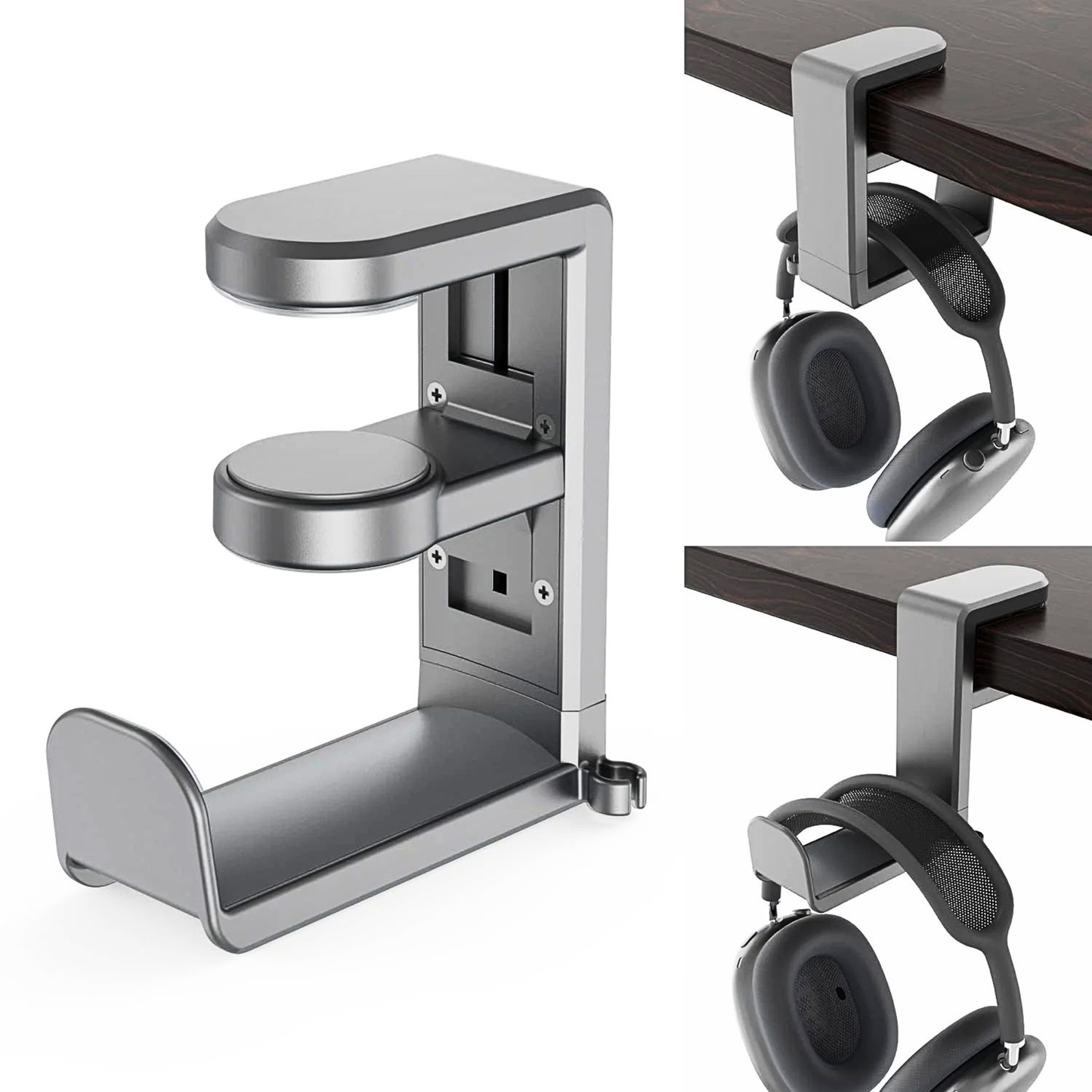 EURPMASK Under Desk 360 Degree Rotating Headphone Hanger