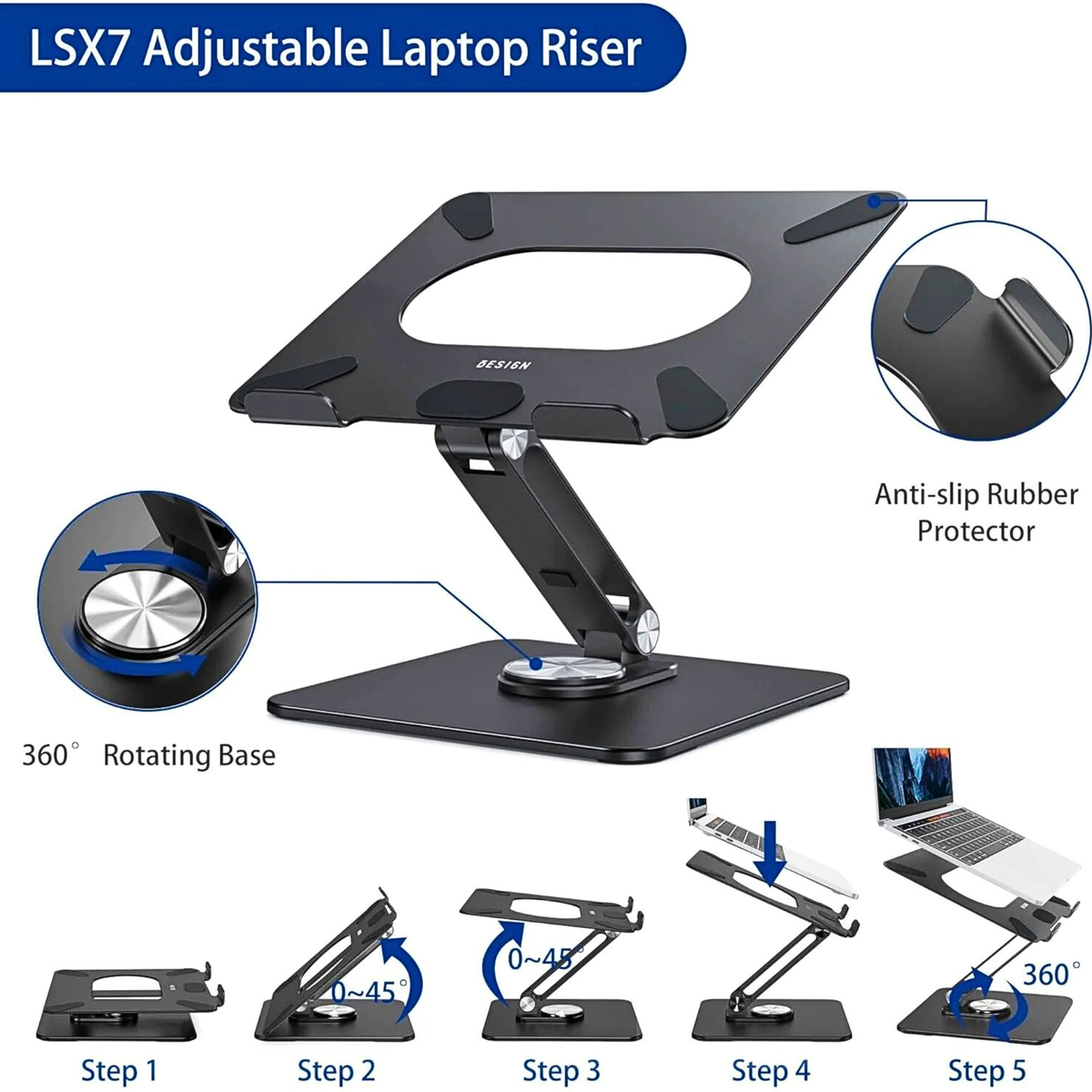 BESIGN LSX7 Adjustable 360 Rotating Laptop Stand
