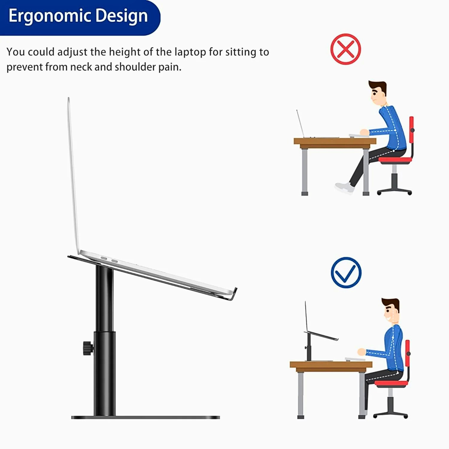 BESIGN LSX6 Adjustable Ergonomic Laptop Riser