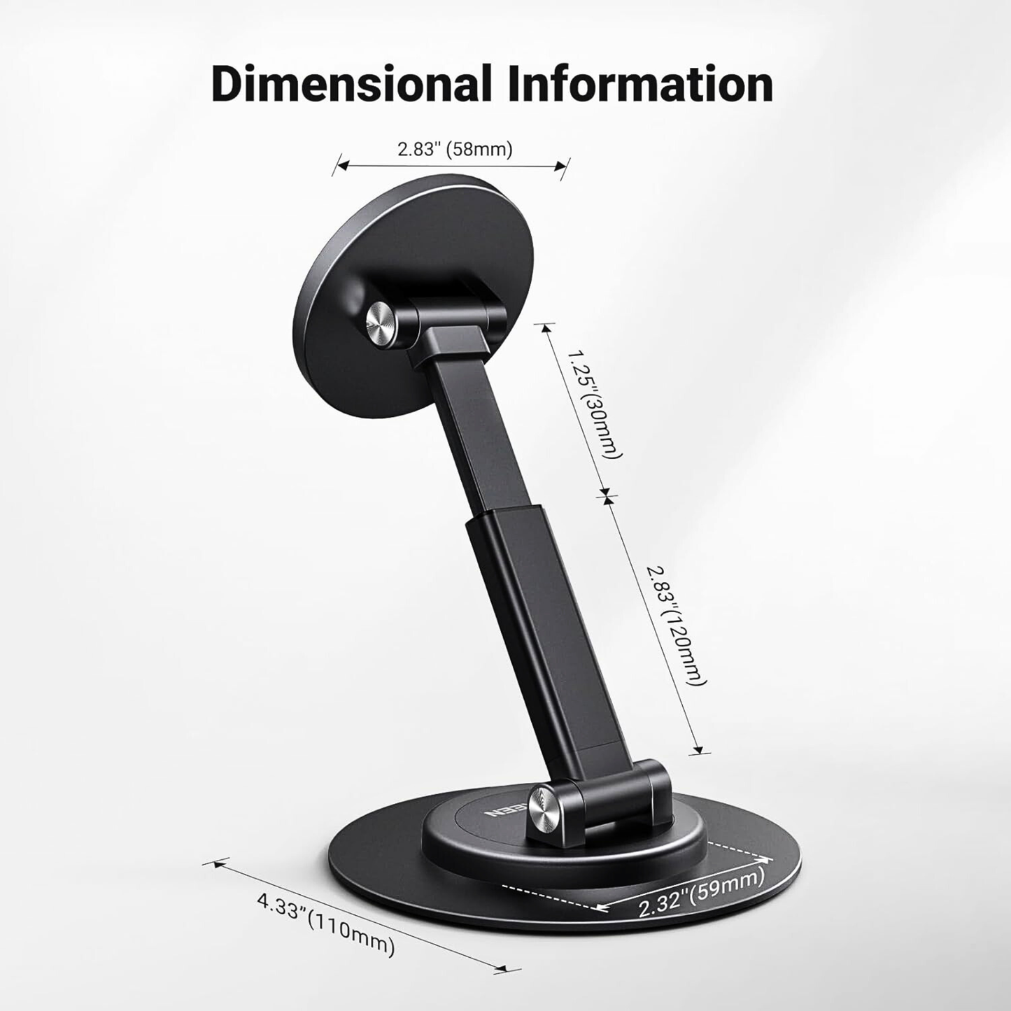 Magnetic Height-Adjustable Phone Stand With 360° Rotation