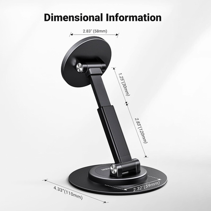 Magnetic Height-Adjustable Phone Stand With 360° Rotation