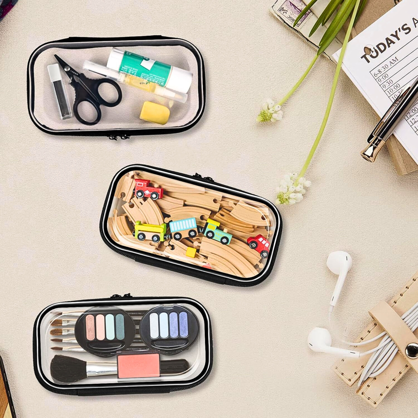 YQBRAO Clear Hard Shell Zipper Case