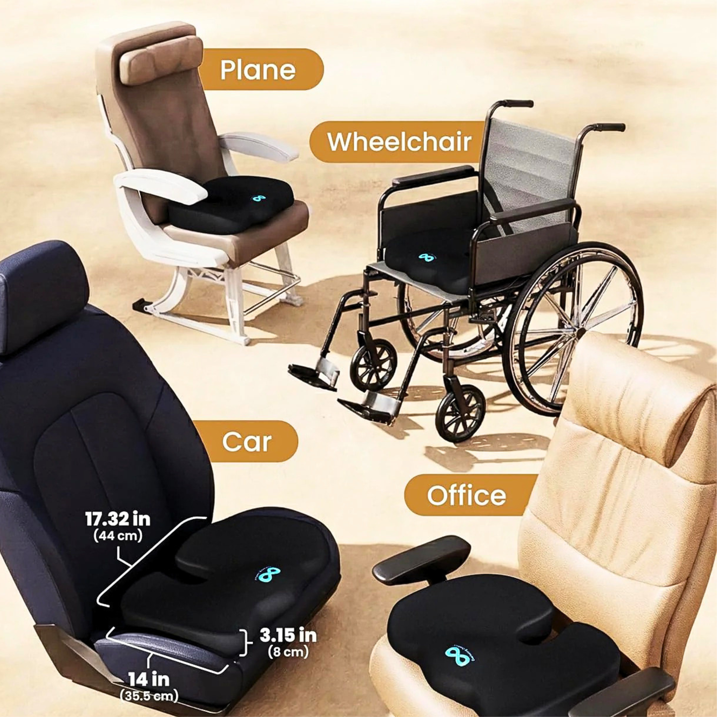 Everlasting Comfort Memory Foam Seat Cushion