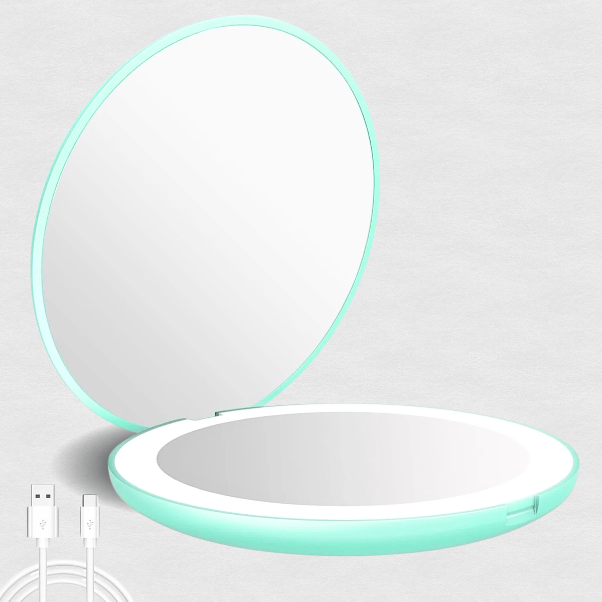 LUMINA Magnetic-Logic Travel 10X Micro-Clarity LED Makeup Mirror