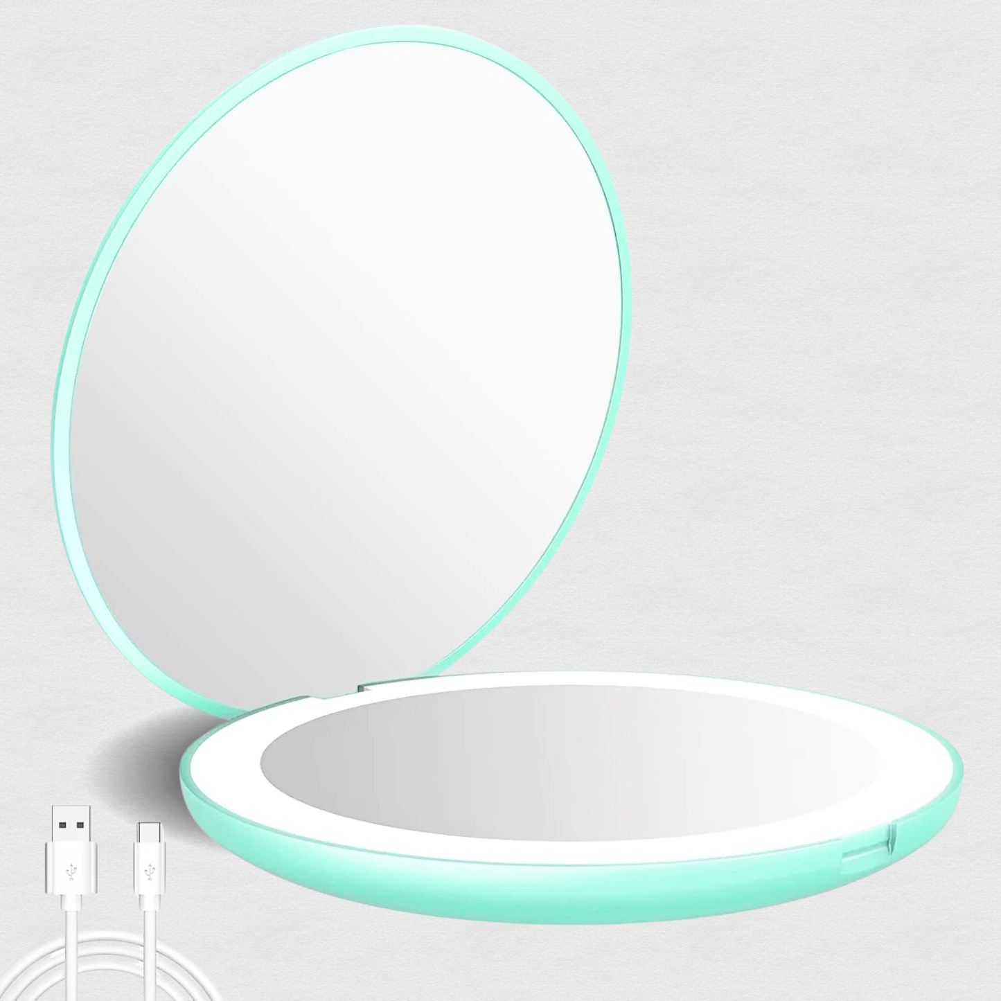 LUMINA Magnetic-Logic Travel 10X Micro-Clarity LED Makeup Mirror