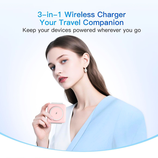 Foldable 3-in-1 Magnetic Wireless Charging Station | Apple Travel Dock