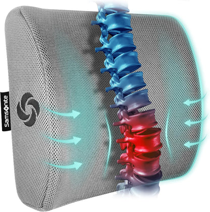 Memory Foam Lumbar Support Pillow for Office Chair, Gaming Chair, or Automotive Use, Ergonomic Back Cushion, Home Office Essentials for Sitting Comfort and Posture Relief Back Support