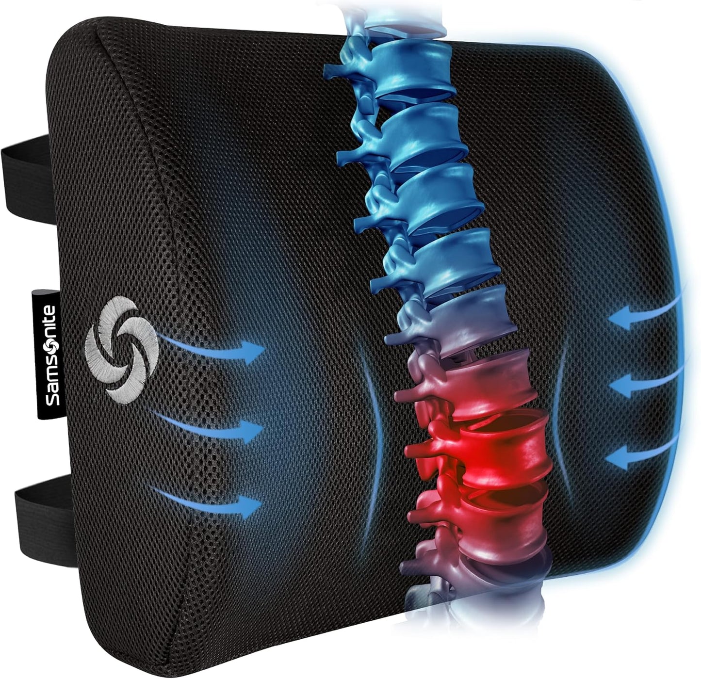 Memory Foam Lumbar Support Pillow for Office Chair, Gaming Chair, or Automotive Use, Ergonomic Back Cushion, Home Office Essentials for Sitting Comfort and Posture Relief Back Support